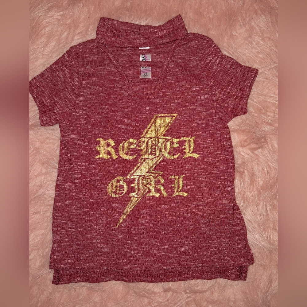 Pink Velvet Red and Gold Short Sleeve Tee